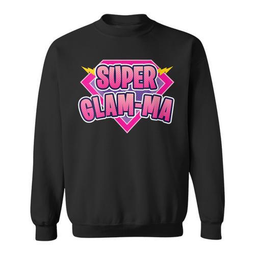 Super Glam-Ma Superhero Grandmother Comic Book Sweatshirt - Bookorys