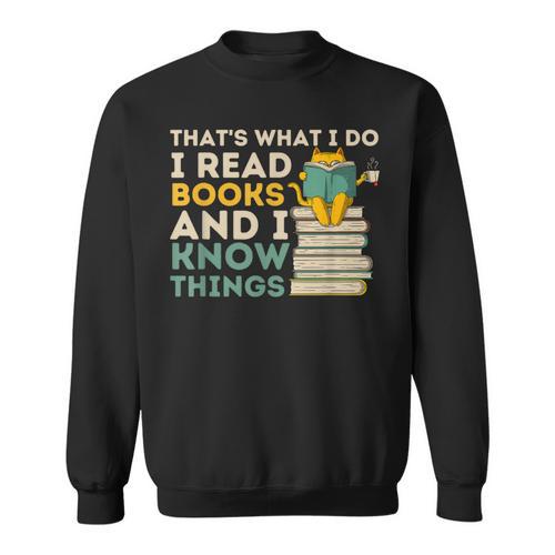 That's What I Do Reading Cat Book & Cat Lover Sweatshirt - Bookorys AU