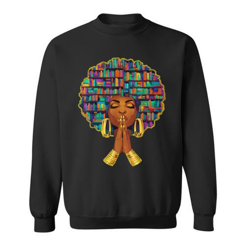 History Month Afro Women Book Lover Librarian Teacher Sweatshirt - Bookorys