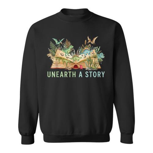 Unearth a Story Dinosaur 2026 Summer Reading Program Book Sweatshirt - Bookorys