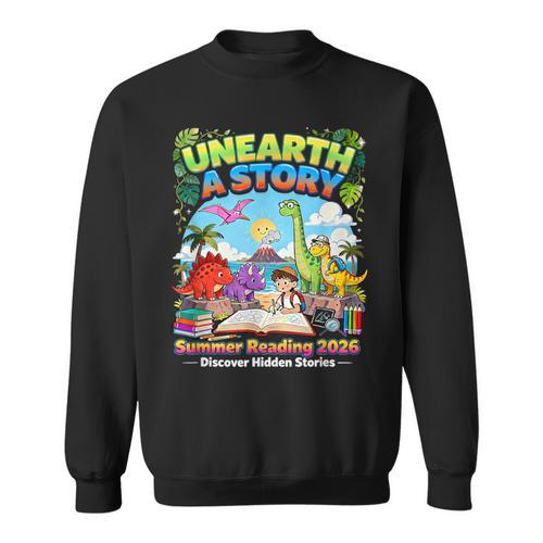 Unearth A Story Dinosaur Books Summer Reading 2026 Sweatshirt - Bookorys UK