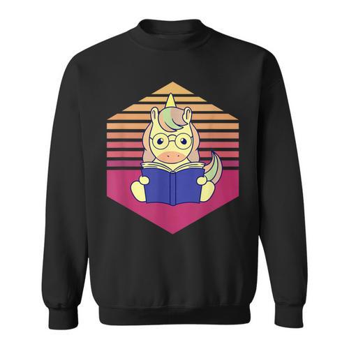 Unicorn Reading Book Vintage Sweatshirt - Bookorys DE
