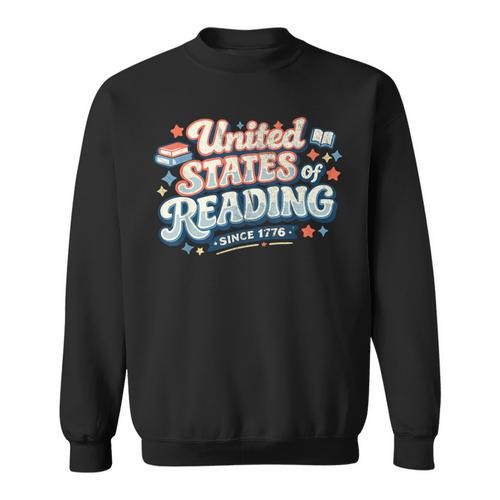 United States Of Reading Patriotic Book Lover Sweatshirt - Bookorys CA