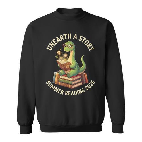 Unreath a Story Summer Library Reading 2026 Dinosaur Book Sweatshirt - Bookorys AU