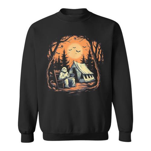 Vintage Ghost Book Reading Camping Gothic Halloween Teachers For Men Women Kids Sweatshirt - Bookorys UK