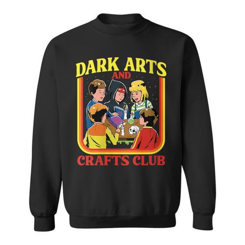 Women's Dark Arts And Crafts Club Retro Witchy Book Cover Sweatshirt - Bookorys CA