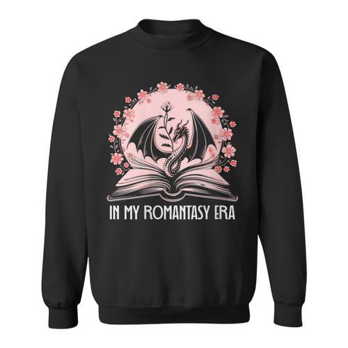 Women's Dragon & Book Romantasy Merch Dark Romance In My Fantasy Era Sweatshirt - Bookorys UK