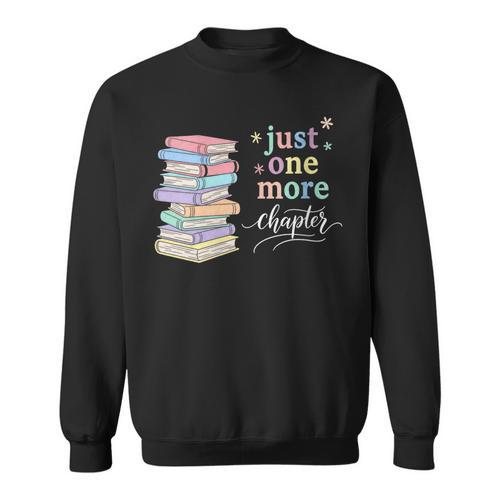 Women's Just One More Chapter Cozy Pastel Bookworm Cute Book Reader Sweatshirt - Bookorys AU