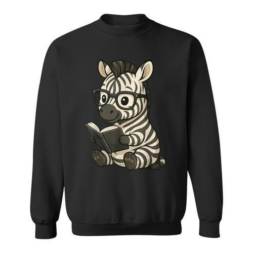 Zebra Reading Book Lover Sweatshirt - Bookorys DE