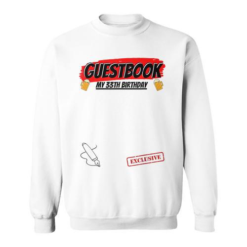 33 Year 33rd Birthday Guest Book Sweatshirt - Bookorys DE