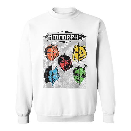 Animorphs Split Face Character Colorful Grid Book Series Sweatshirt - Bookorys