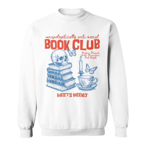 Anti Social Book Club Romance Reader Introverted Bookish Sweatshirt - Bookorys CA
