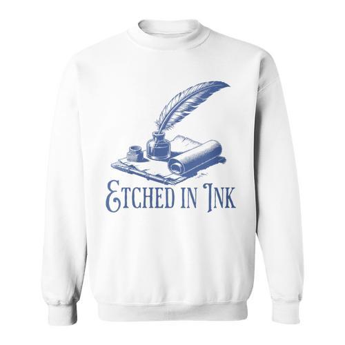 Author Writer Dark Academia Etched In Ink Book Library Sweatshirt - Bookorys AU