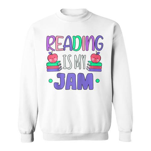 Back To School Book Reader Reading Is My Jam Bookworm Raglan Baseball Tee Sweatshirt - Bookorys AU