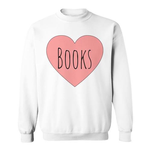 Back To School Heart Love Reading Cute I Love Books Sweatshirt - Bookorys CA