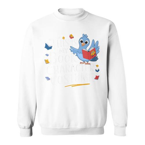 This Is My Book Character Costume Fun Pigeon Reading Lovers Sweatshirt - Bookorys