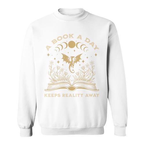 A Book a Day Keeps Reality Away Fantasy Book Lover Premium Tri-Blend Sweatshirt - Bookorys CA