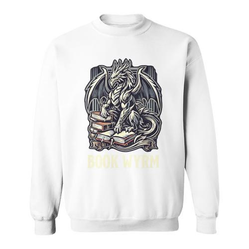 Book Lover I'm a Bookwyrm Not A Bookworm Fantasy Library Fan Premium Tri-Blend Sweatshirt - Bookorys AU