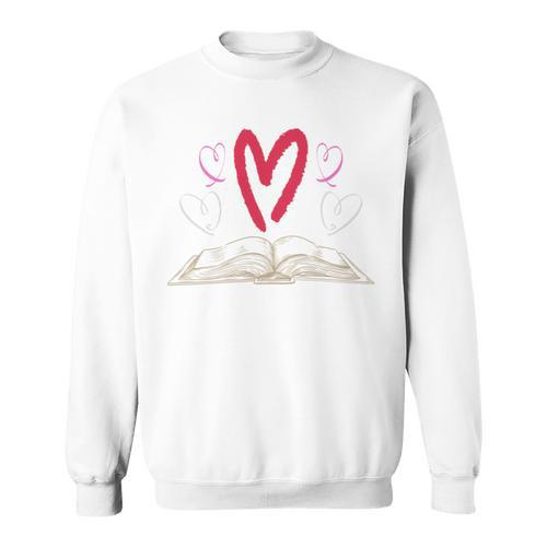 Book Lover Valentines Day Librarian Idea Reading Sweatshirt - Bookorys CA
