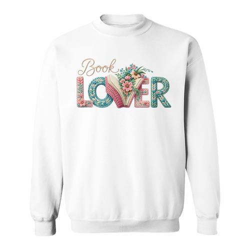 Book Lover Vintage Bookworm Floral Reading Women Girls Sweatshirt - Bookorys