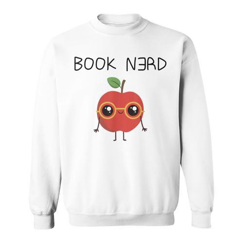 Book Nerd Teacher Apple Backwards E For Men Women Kids Sweatshirt - Bookorys AU
