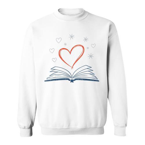 Book Reading Love Heart Library Sweatshirt - Bookorys AU