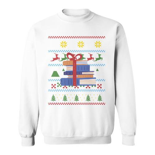 Books Reading Ugly Christmas Book Lover Sweatshirt - Bookorys