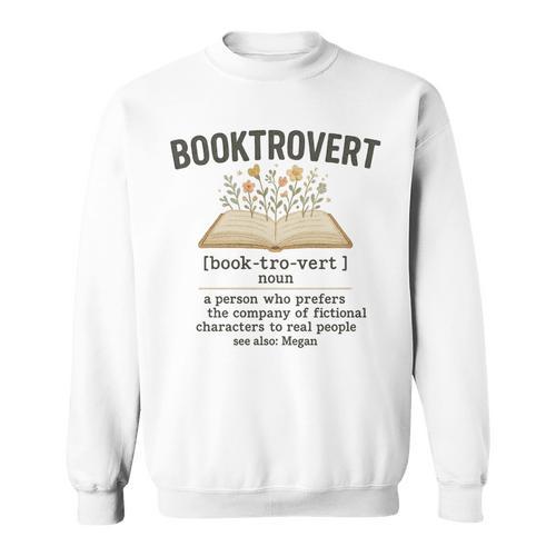 Booktrovert Definition Aesthetic Book Lovers Men Women Kids Sweatshirt - Bookorys AU