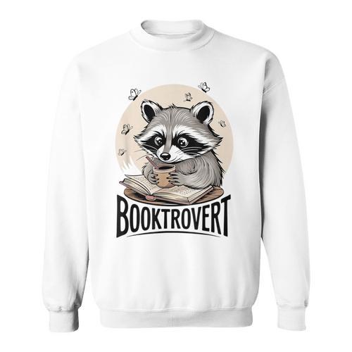 Booktrovert Raccoon Reading And Coffee For Book Lover Sweatshirt - Bookorys AU