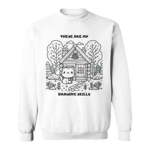 Cat Colouring Book Drawing Painting Art Sweatshirt - Bookorys CA