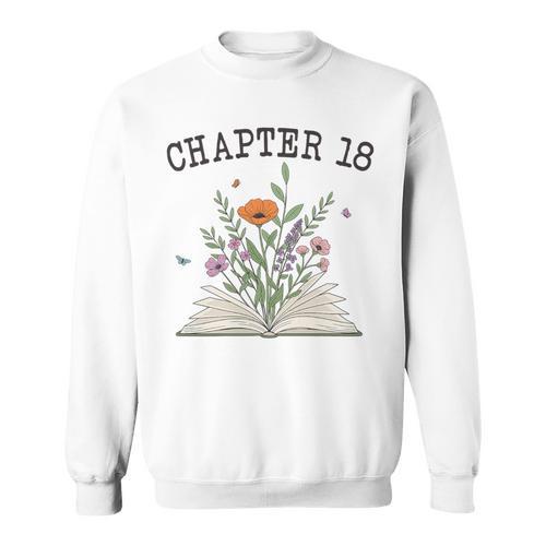 Chapter 18 Book Lovers & Readers 18th Birthday Wildflowers Premium Tri-Blend Sweatshirt - Bookorys UK