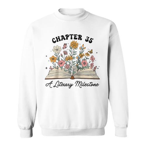 Chapter 35 A Literary Milestone 35th Birthday Book Lovers Raglan Baseball Tee Sweatshirt - Bookorys