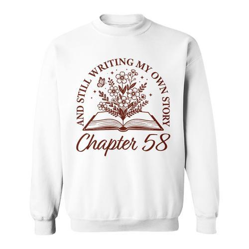 Chapter 58 Book Readers Flower Lovers 58th Birthday Girls Premium Tri-Blend Sweatshirt - Bookorys DE