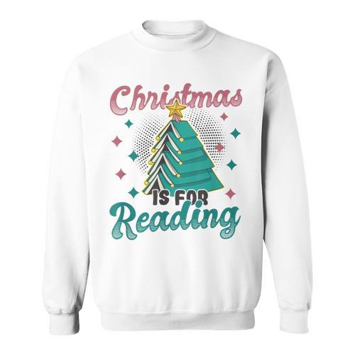 Christmas Is For Reading Books Christmas Tree Books Sweatshirt - Bookorys
