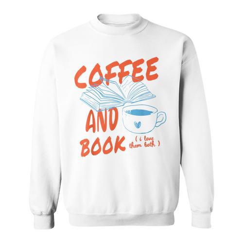 Coffee And Books I Love Them Both Vintage Retro Book Lover Sweatshirt - Bookorys AU