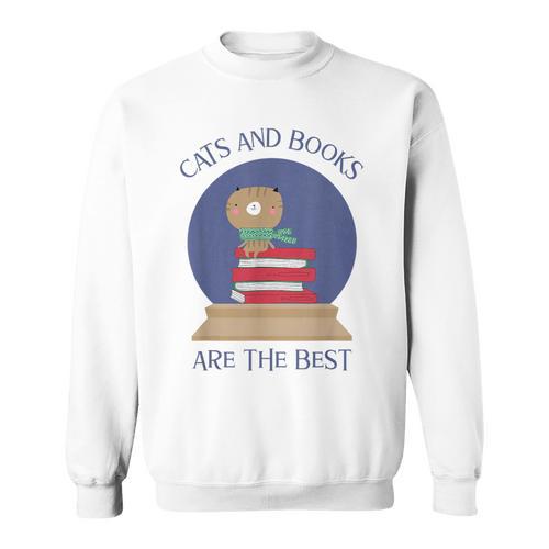 Cute CATS AND BOOKS ARE THE BEST SNOW GLOBE Sweatshirt - Bookorys AU