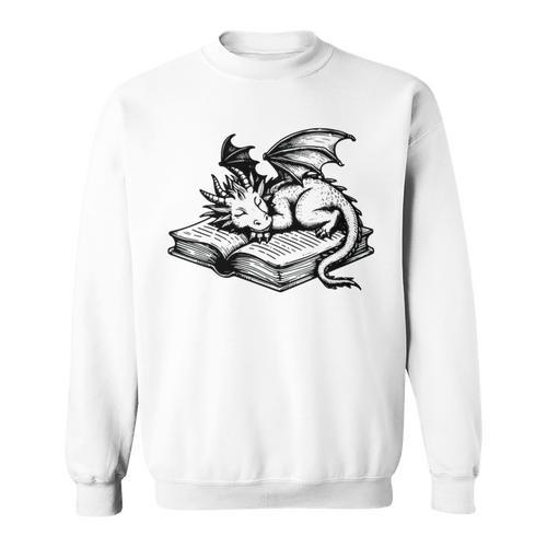 Cute Dragon Books Cottagecore Bookworm Book Lover Sweatshirt - Bookorys AU