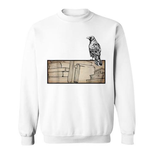 Dark Academia Aesthetic Raven Crow Soft Grunge Books Sweatshirt - Bookorys