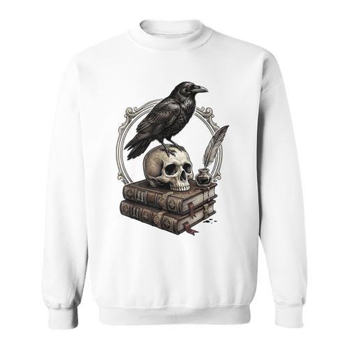 Dark Academia Raven Skull Books Sweatshirt - Bookorys DE