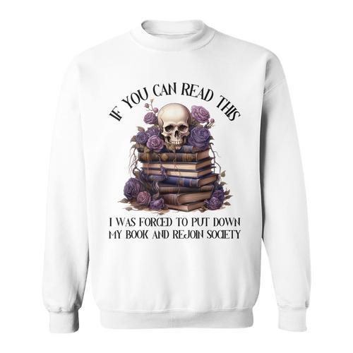Dark Romance Merch I Put Down My Book Lover Spicy Skeleton Sweatshirt - Bookorys