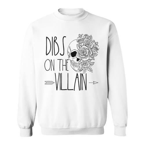 Dibs On The Villain Dark Romance Reader Romantasy Book Lover Sweatshirt - Bookorys UK