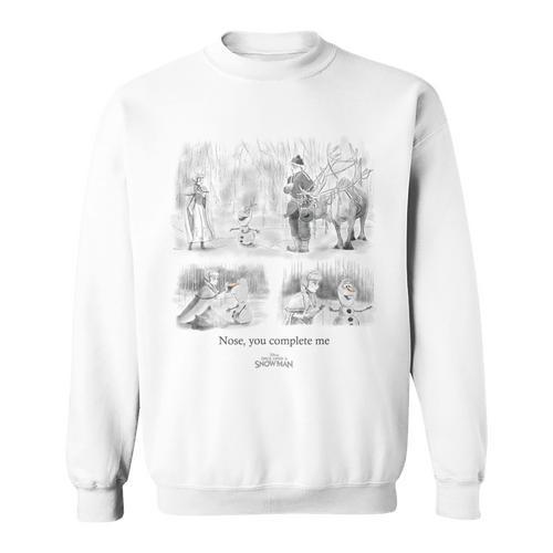 Disney Once Upon a Snowman Nose You Complete Me Story Book Sweatshirt - Bookorys CA
