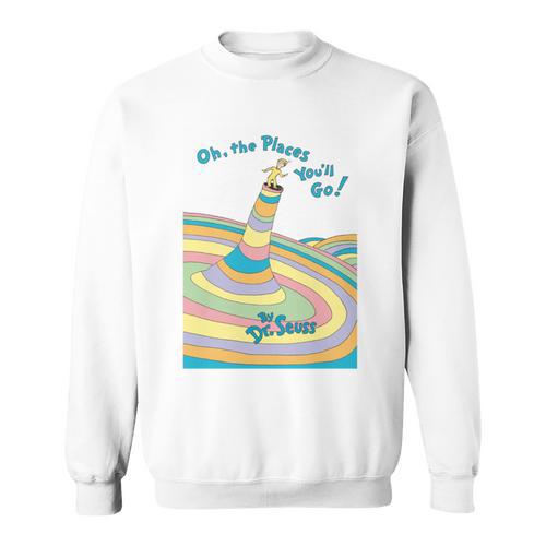 Dr Seuss Oh The Places You'Ll Go Book Cover Sweatshirt - Bookorys DE