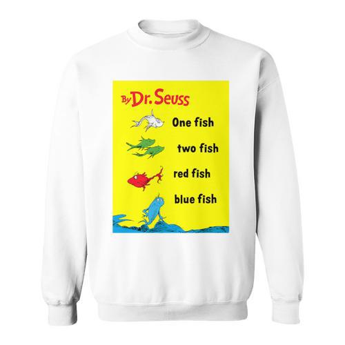 Dr Seuss One Fish Two Fish Book Cover Premium Tri-Blend Sweatshirt - Bookorys DE