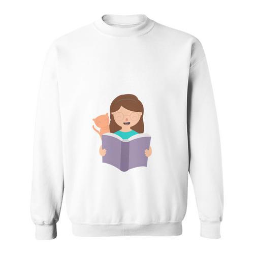 Easily Distracted By Cats And Books Girl Tee T-Shirt Sweatshirt - Bookorys AU
