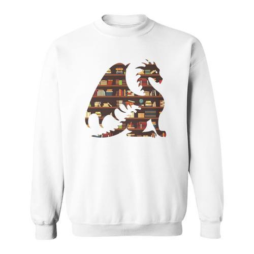 Easily Distracted By Dragons And Books Mythical Bookworm Sweatshirt - Bookorys UK