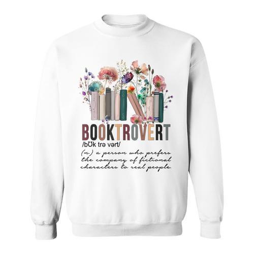 Floral Booktrovert Wildflowers Bookworm Reading Book Lovers Sweatshirt - Bookorys