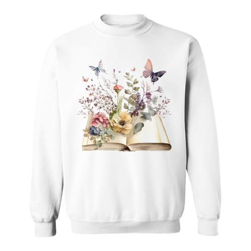 Flowers Gardening And Book Reading Lover Sweatshirt - Bookorys AU