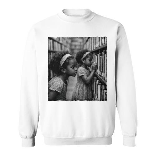 Girls Reading Books Book Lover Afro African Reader Sweatshirt - Bookorys UK