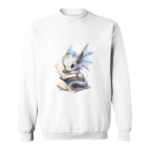 Go Away I'm Reading a Book Dragon Books And Dragons Bookish Premium Tri-Blend Sweatshirt - Bookorys AU